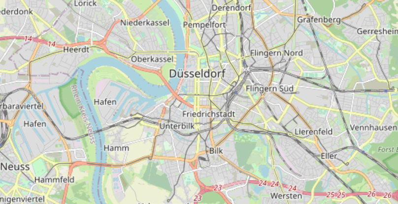 Karte von Düsseldorf